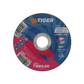 Tiger Thin Cutting Wheels, 4 1/2 in Dia, .045 in Thick, 7/8 in Arbor, Grit 60