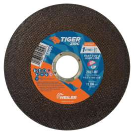 Tiger Zirconia Ultracut Thin Cutting Wheel, 4.5", 7/8" Arbor, 60, 13300rpm, 50PK