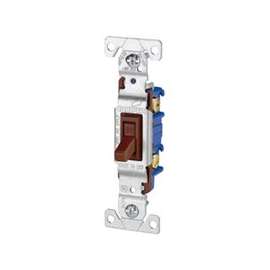 Eaton Wiring Devices 1301B Toggle Switch, 120 V, Wall Mounting, Polycarbonate, Brown
