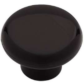 1-3/8"BLK Plas RND Knob