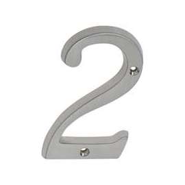 Schlage SC2-3026-619 House Number, Character 2, 4 in H Character, Nickel Character