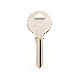 Hy-Ko 11010MZ16 Key Blank, 2.6 in L x 1.12 in W, Brass, Nickel Plated