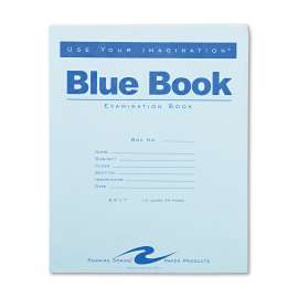 Examination Blue Book, Wide/Legal Rule, 8.5 x 7, White, 12 Sheets