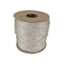 Twisted Nylon Ropes, 1/2 in x 600 ft, Nylon, White