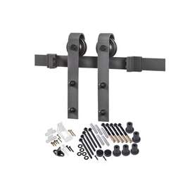 Renin BD102K-09600-MB Bent Strap Barn Door Hardware Kit, Steel, Matte, For Barn Door