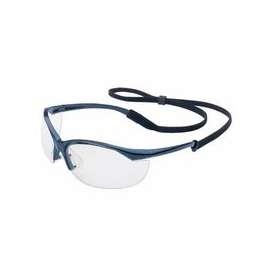 Vapor Eyewear, Clear Lens, Polycarbonate, Hard Coat, Metallic Blue Frame, Nylon