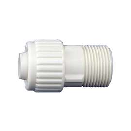 Flair-It 16872 Tube to Pipe Adapter, 3/4 in PEX, 3/4 in MPT, White