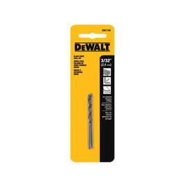 DeWALT DW1106 Jobber Bit Drill Bit, Parabolic Flute, 1-1/4 in L Flute, Round Shank, 1 in L Shank, 3/32 in Dia Shank