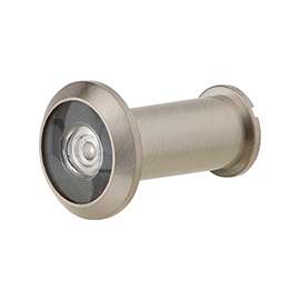 Schlage SC698P-B619 Wide Angle Viewer, 190 deg Viewing Angle, 1-3/8 to 2-1/8 in Thick Door, Solid Brass, Satin
