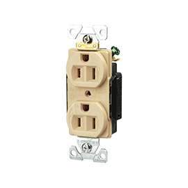 Arrow Hart AH5252 Series AH5252V Duplex Receptacle, 15 A, 2-Pole, 5-15R, Ivory