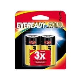 Energizer A93BP-2 Alkaline Battery, C, Zinc, Manganese Dioxide, 1.5 V