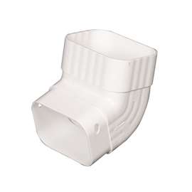 Amerimax M0627 A-Style Downspout Elbow, Vinyl, White