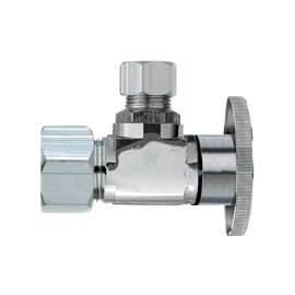 Plumb Pak PP20061LF Shut-Off Valve, 5/8 x 3/8 in Compression, Brass, Chrome