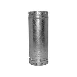 AmeriVent 4E12 Type B Gas Vent Pipe, 4-1/2 in ID, 12 in L, Aluminum/Galvanized Steel
