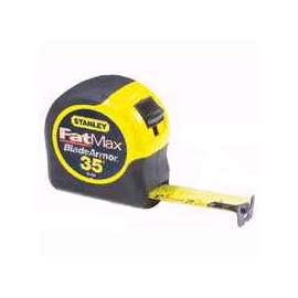 STANLEY 33-735 Measuring Tape, 35 ft L x 1-1/4 in W Blade, Steel Blade, Black/Yellow