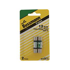 Bussman BP/FNM-12 Cartridge, Supplemental Time-Delay Fuse, 12 A, 250 V, 10 kA IR