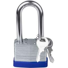 Long Padlock with Key for Outdoor Use, Long Shackle Lock with 2 Keys, 1.6-inch, (Pack of 1 Lock and 2 Keys)