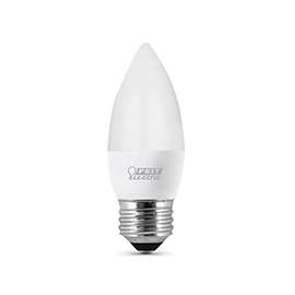Feit Electric ETF40/10KLED/3 LED Lamp, 120 V, 4.5 W, Medium E26, Torpedo Tip Lamp, Warm White Light