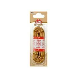 Kiwi 70448 Boot Lace, 72 in L, Braided Nylon, Brown/Yellow