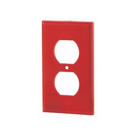 Eaton Wiring Devices 5132RD-BOX Standard-Size Duplex Receptacle Wallplate, 1-Gang, Nylon, Red