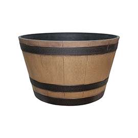 Southern Patio HDR-012207 Whiskey Barrel Planter, 9.21 in H, Barrel, Resin, Brown