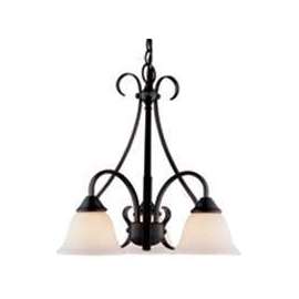 Boston Harbor Dimmable Chandelier, (3) 60/13 W Medium A19/Cfl Lamp, Chain Hanging, White Glass Shade