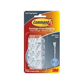 Command 17305CLR Cord Clip, Plastic, Clear