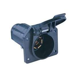 HOPKINS 48485 7-Pin, Round Car End Socket, 6/12 V, 7-Pole