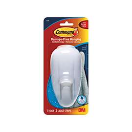 Command 17600B-ES Bath Jumbo Hook, 7.5 lb Weight Capacity, Plastic