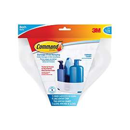 Command BATH12-ES Bath Corner Caddy, Plastic, Frosted