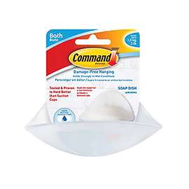 Command BATH14-ES Bath Soap Dish, Plastic, Frosted