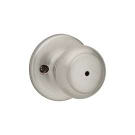 Kwikset 300CV 15 RCAL RCS Privacy Door Knob, 1-3/8 to 1-3/4 in Thick Door, Satin Nickel