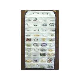 Simple Spaces Canvas Jewelry Pocket Organizer, 35 In L X 18 In W, Vinyl, Clear