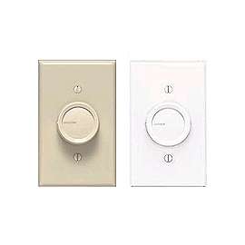Lutron D-600PH-DK Rotary Dimmer, 120 V, Ivory/White