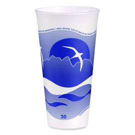 Horizon Hot/Cold Foam Drink Cups, 20 oz, Purple/White, 20/Sleeve, 25 Sleeves/Carton