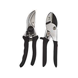 Landscapers Select Pruner Set, Carbon Steel Blade, Aluminum, Steel, Soft Pvc Grip Handle, 11.46 In L