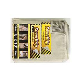 CoverGrip 081008 Drop Cloth, 10 ft L, 8 ft W, Rubber