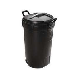 United Solutions RM133901 Trash Can, 32 gal Capacity, 33.59 in H, Snap-Fit Lid Closure, Plastic, Black