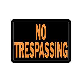 HY-KO Hy-Glo 804 Identification Sign, Rectangular, NO TRESPASSING, Fluorescent Orange Legend, Black Background