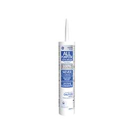 GE Silicone I Window and Door Sealant, 300 ml, Cartridge, White, Solid