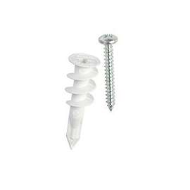 Buildex E-Z Ancor 25310 Wall Anchor, Flat Head, 75 lb Weight Capacity, Fiber Nylon/Plastic