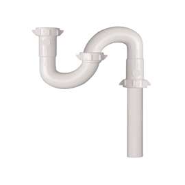 Plumb Pak PP20663 S-Trap, 1-1/2 x 1-1/2, 1-1/2 x 1-1/4 in Slip Joint, White