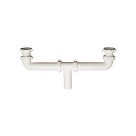 Plumb Pak PP20930 Center Outlet, 1-1/2 x 1-1/2 in Slip Joint, White