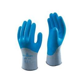 305 Latex Coated Gloves, Large, Blue/Gray