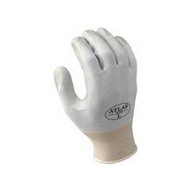 Atlas Assembly Grip 370W Nitrile-Coated Gloves, Size 6, White/Gray