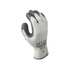 Atlas Therma-Fit 451 Latex Coated Gloves, Medium, Gray/Light Gray