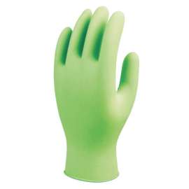 N-Dex 7705PFT Disposable Gloves, Rolled Cuff, Small, Fluorescent Green