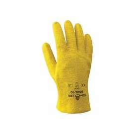 KPG PVC Coated Gloves, Medium, Gray/Yellow