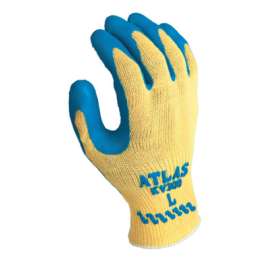 Atlas Rubber Palm-Coated Gloves, Large , Blue/Yellow
