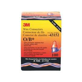 3M Performance Plus O/B Wire Connector, 600 V, 22 to 12 AWG, Blue/Orange